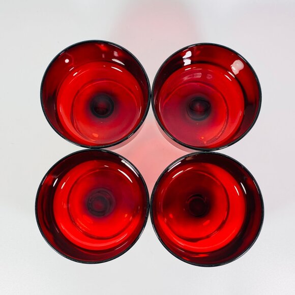 4 Arcoroc Cristal D’Arques Luminarc CAVALIER RUBY RED Glass Dessert Champagne - Picture 3 of 6
